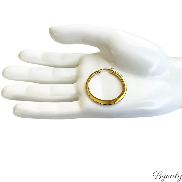 Boucles d'oreilles créoles – Acier doré (lourdes) | Bijouly