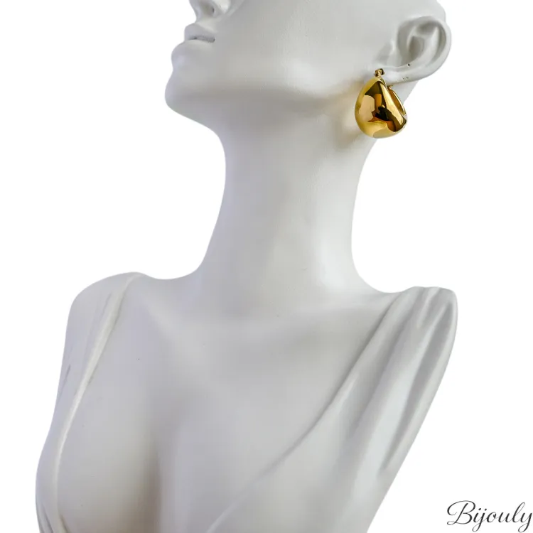 Boucles d'oreilles créoles – Acier doré (très grandes) | Bijouly