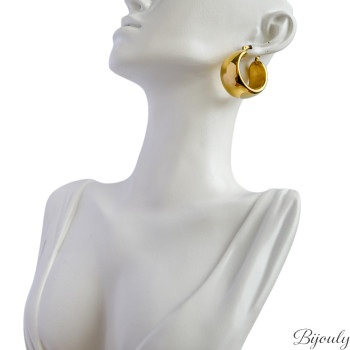 Boucles d'oreilles créoles IP jaune – Acier doré | Bijouly