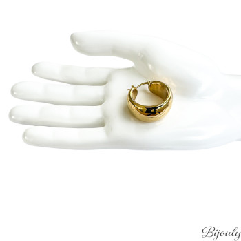 Boucles d'oreilles créoles IP jaune – Acier doré | Bijouly