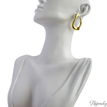 Boucles d'oreilles demi-créoles – Acier doré (grandes) | Bijouly