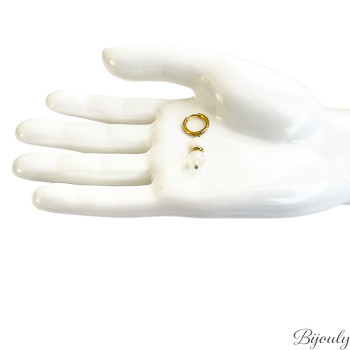Boucles d'oreilles créoles jaspe – Acier doré | Bijouly