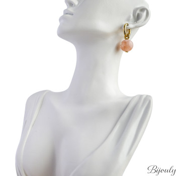 Boucles d'oreilles créoles acrylique – Acier doré | Bijouly