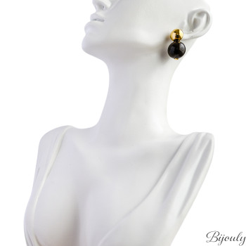 Boucles d'oreilles puces acrylique – Acier doré | Bijouly