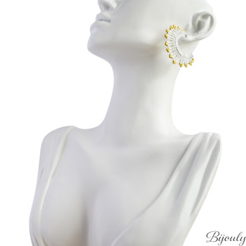 Boucles d'oreilles créoles verre doré – Acier doré (v.1) | Bijouly