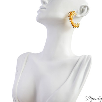 Boucles d'oreilles créoles verre doré – Acier doré (v.2) | Bijouly