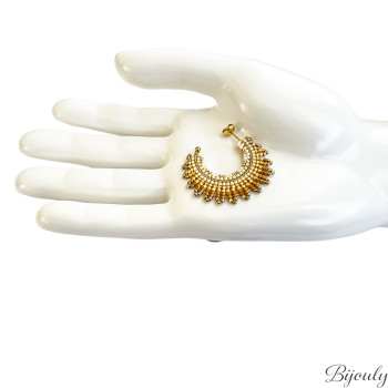 Boucles d'oreilles créoles verre doré – Acier doré (v.2) | Bijouly