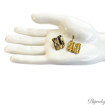 Boucles d'oreilles puces – Acier doré (grandes) | Bijouly
