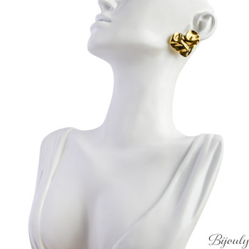 Boucles d'oreilles puces – Acier doré | Bijouly