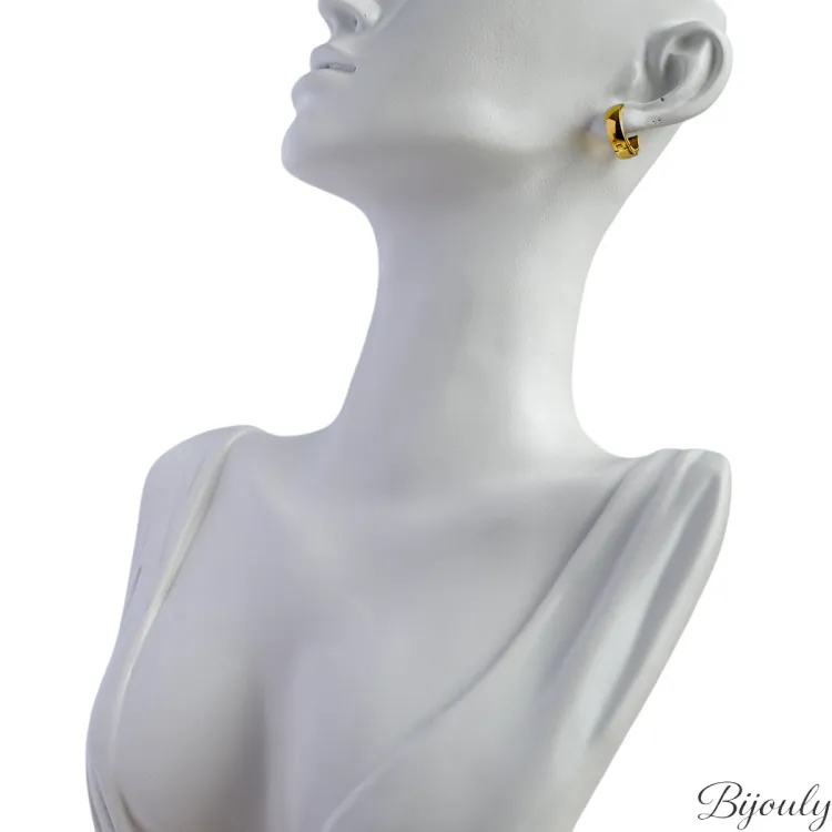 Créoles dorées 13 mm – Acier inoxydable | Bijouly