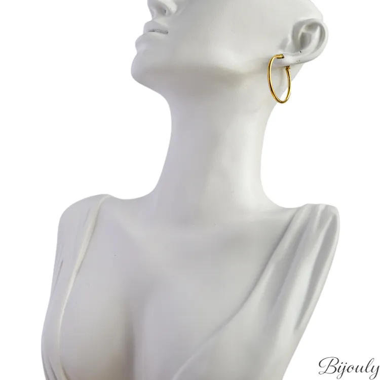 Créoles dorées 30 mm – Classiques et légères | Bijouly