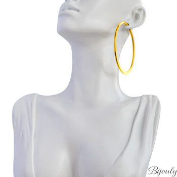 Maxi créoles dorées 65 mm – Acier inoxydable | Bijouly