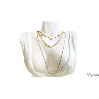 Collier Strate – Triple Rangs Dorés | Bijouly