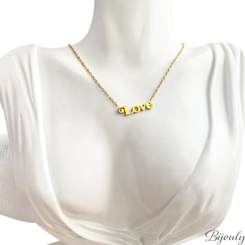 Collier Love – Inscription Dorée | Bijouly