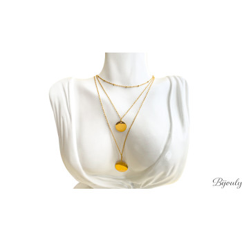 Collier Lune – Double Rangs & Médailles Dorées | Bijouly
