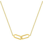 Collier Entrelacs — double anneau doré 38 cm