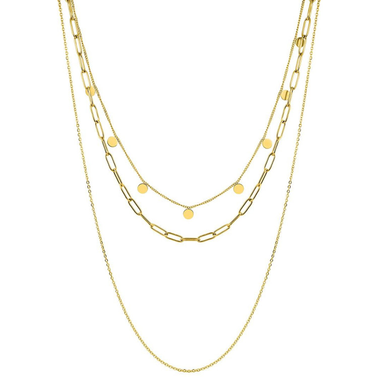 Collier Strate – Triple Rangs Dorés | Bijouly