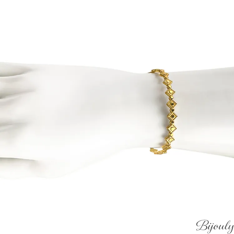 Bracelet jonc ouvert – Acier doré | Bijouly