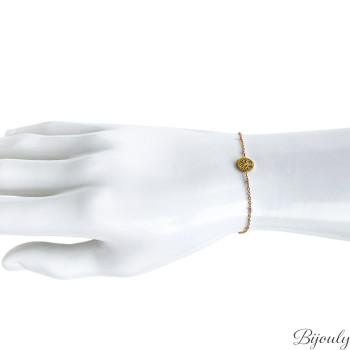 Bracelet laqué rose – Acier doré | Bijouly