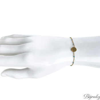 Bracelet laqué turquoise – Acier doré | Bijouly