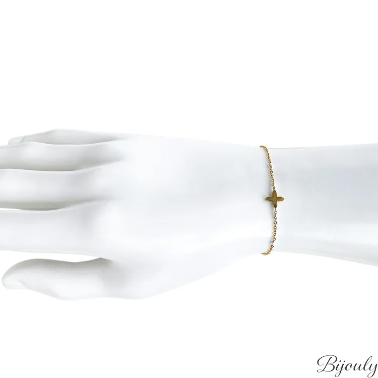 Bracelet laqué blanc – Acier doré | Bijouly