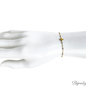 Bracelet laqué rouge – Acier doré | Bijouly