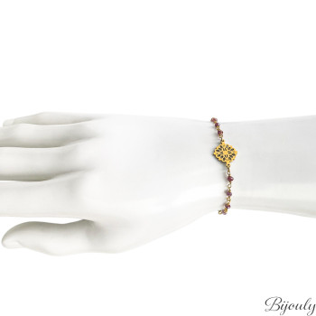 Bracelet cristal rouge – Acier doré | Bijouly