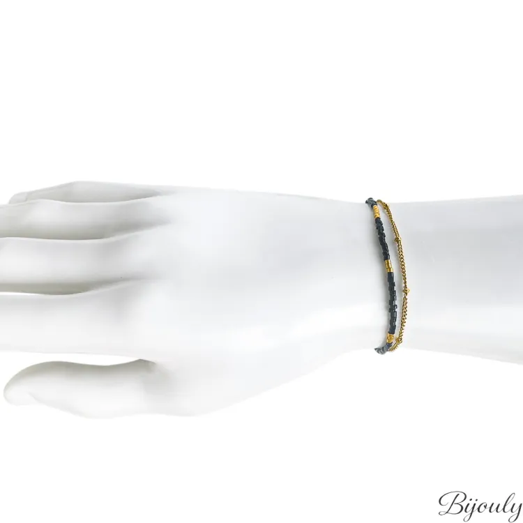 Bracelet cristal synthétique – Acier doré (coloris 1) | Bijouly