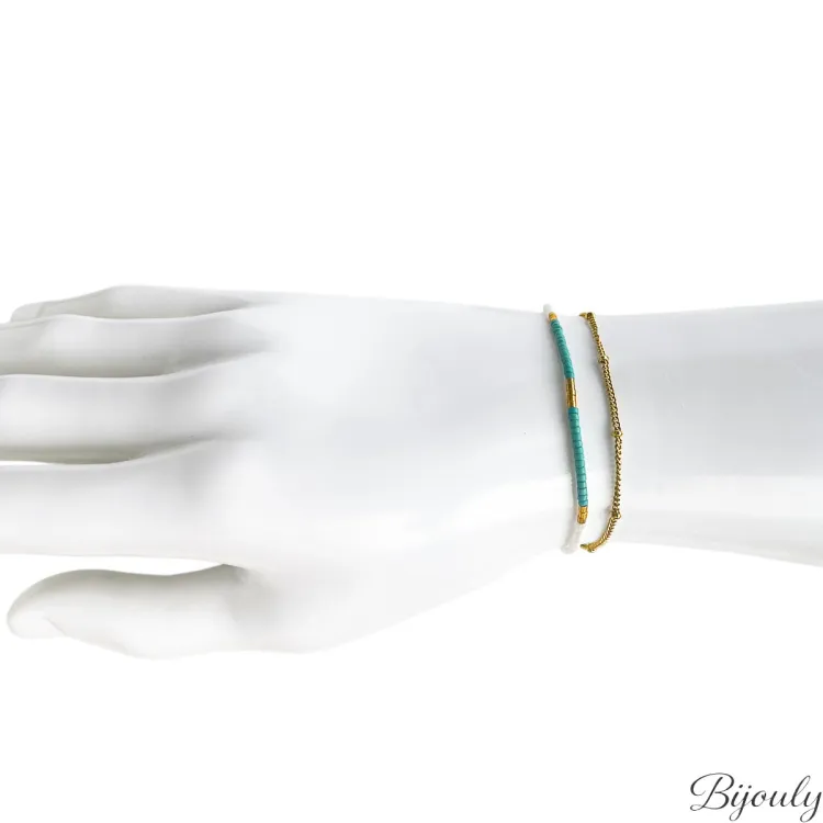 Bracelet cristal synthétique – Acier doré (coloris 3) | Bijouly