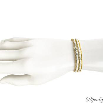 Bracelet IP jaune howlite – Acier | Bijouly