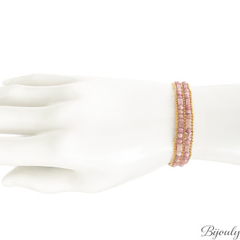 Bracelet IP jaune rhodonite – Acier | Bijouly