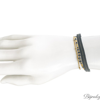 Bracelet cordon nylon IP jaune et verre – Acier | Bijouly