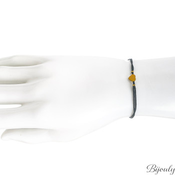 Bracelet cordon motif cœur – Acier doré (coloris 1) | Bijouly