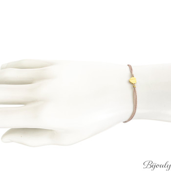 Bracelet cordon motif cœur – Acier doré (coloris 2) | Bijouly
