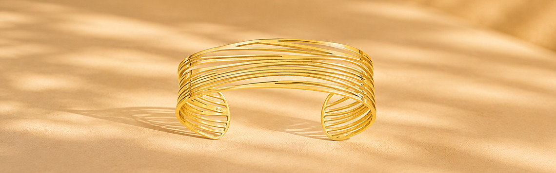 Bracelets larges – Acier doré | Bijouly