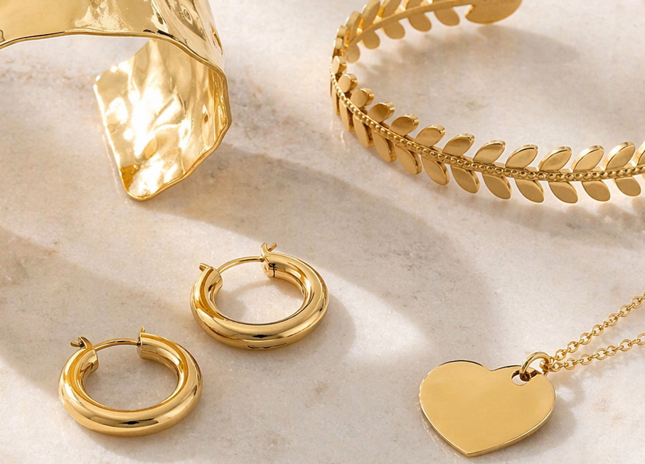 Sélection de bijoux dorés proposée par Bijouly